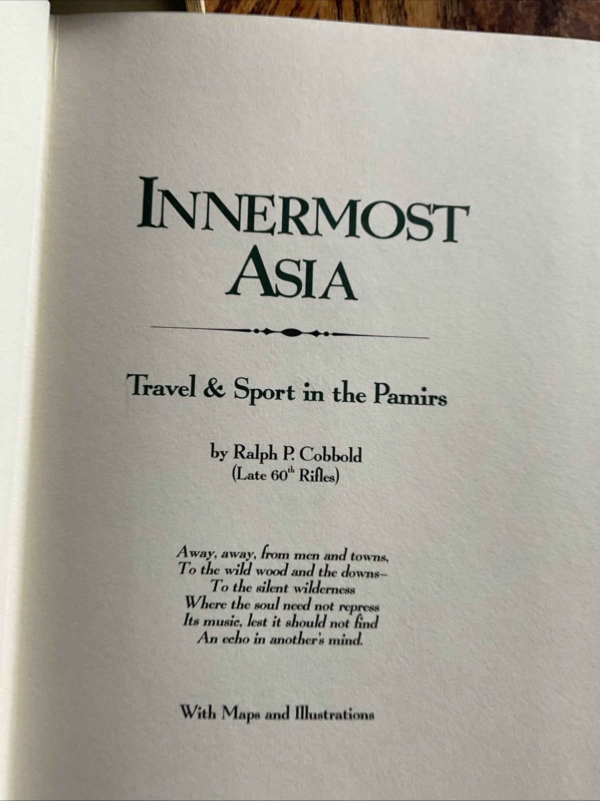 Innermost Asia by Ralph P. Cobbold ltd Ed. # 190/500 1994 (1899) Maps, Illust.