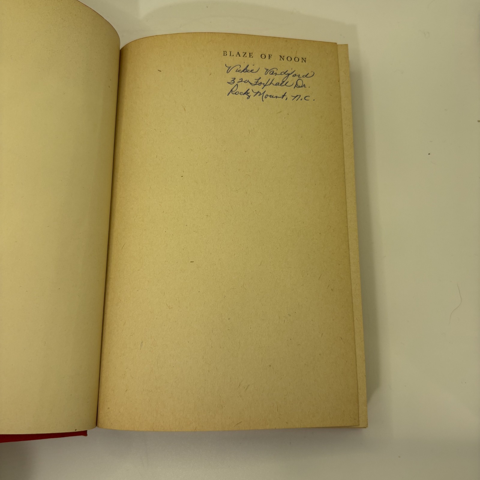 Vintage 1946 Blaze of Noon Earnest K. Gann Red Hardcover Henry Holt & Co. NY USA