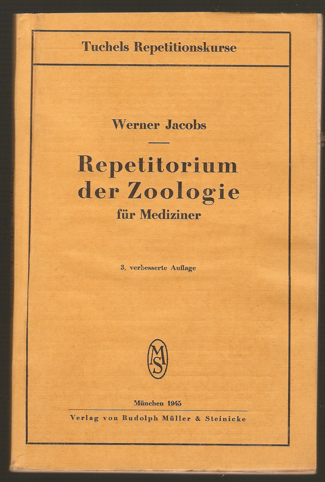 Textbook d Medicine Repeaterium of Zoology for Physicians Jacobs Werner AU 1945