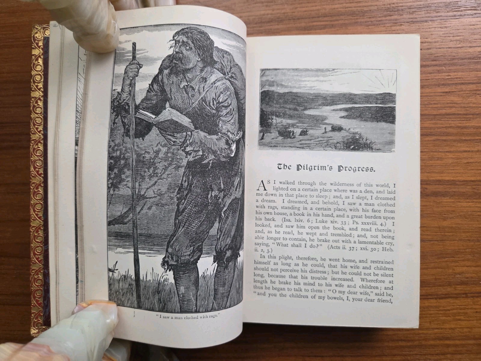 Beautiful Red Leather 1890 – The Pilgrim’s Progress – John Bunyan – Rare