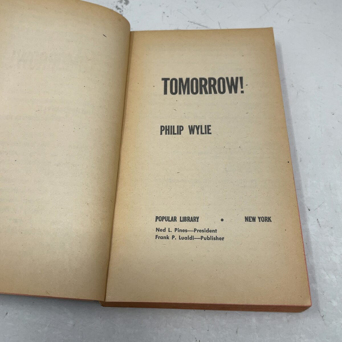 Tomorrow by Philip Wylie PB First Thus Very Good 1963