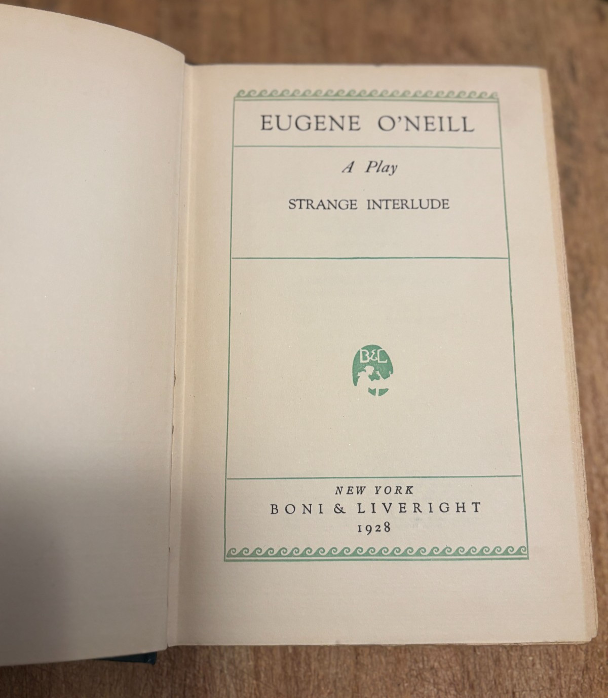 Vintage 1928 – Strange Interlude -Eugene O’Neill-HC-Boni & Liveright – Play