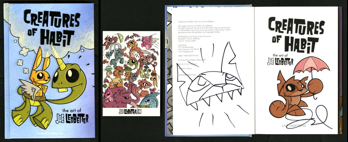 Joe Ledbetter SIGNED AUTOGRAPHED Creatures of Habit + SKETCH HC 1st Ed Pr Tiger