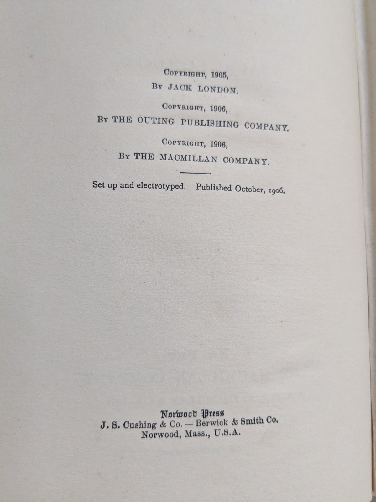 White Fang – Jack London First Edition, The Macmillan Company 1906