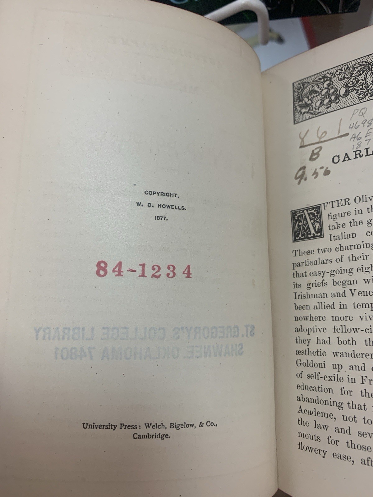CARLO GOLDONI AUTOBIOGRAPHY – 1877 – Nice Rare
