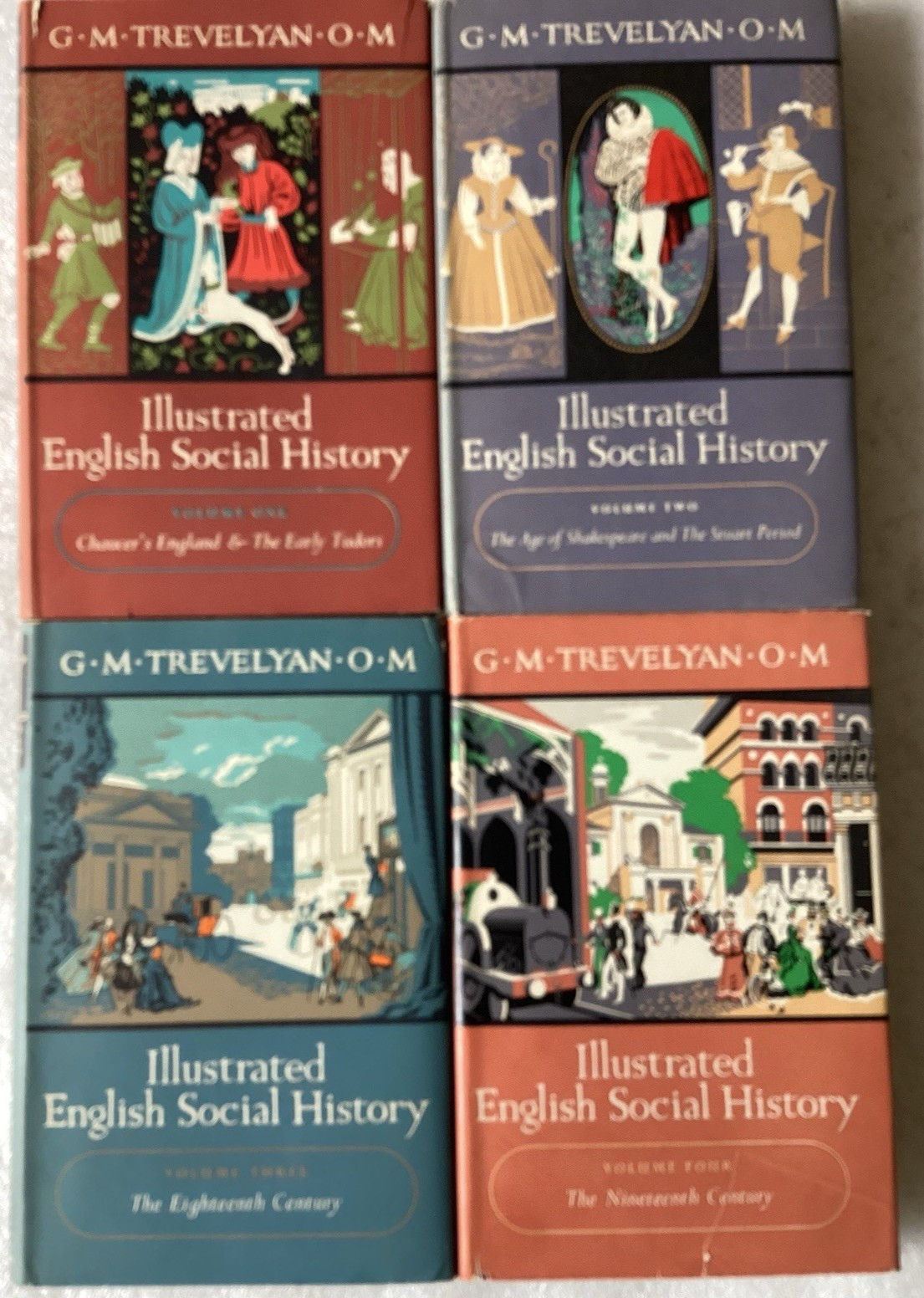 ILLUSTRATED ENGLISH SOCIAL HISTORY, Volumes 1 THRU 4/TREVELYAN/VERY GOOD HCs/DJs