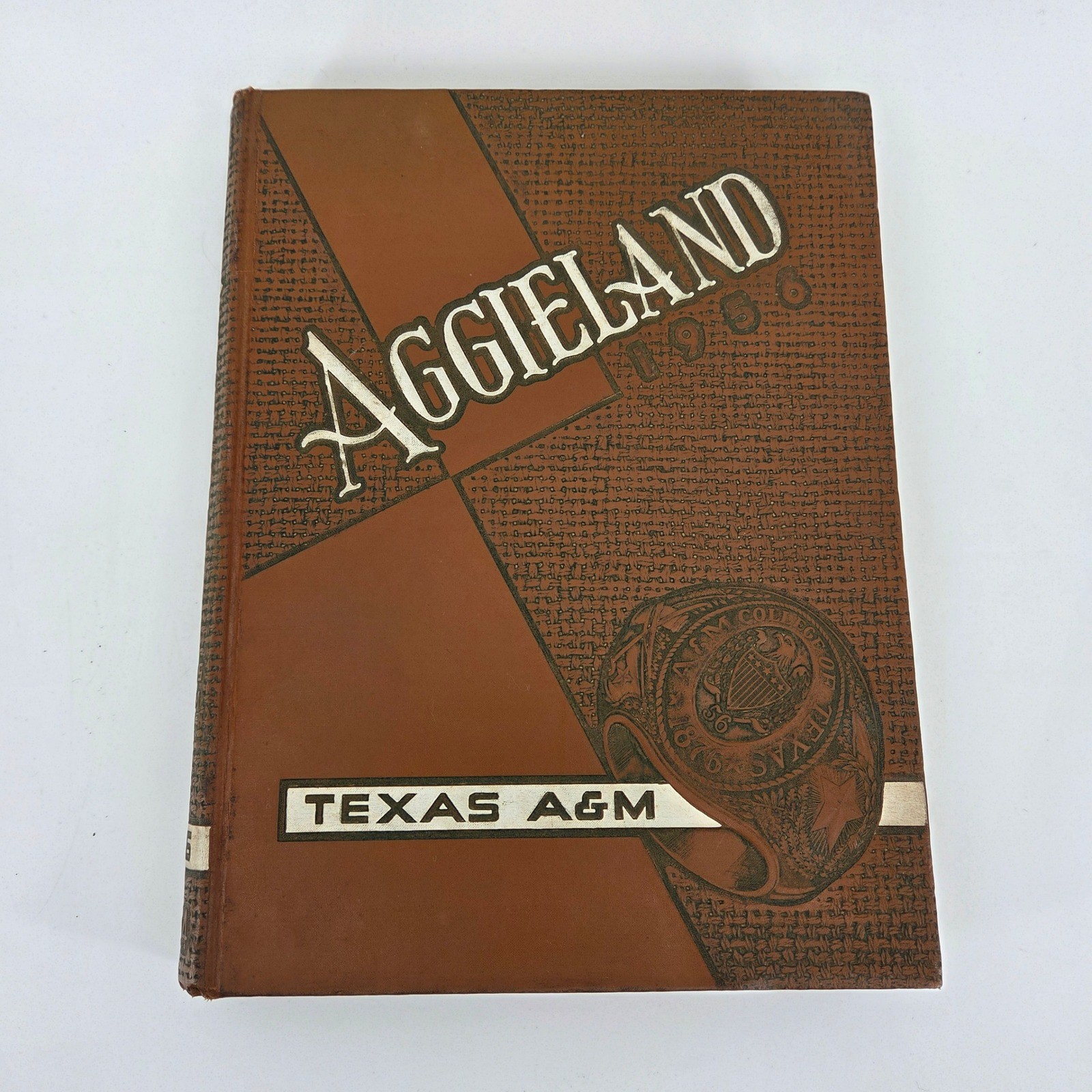 Aggieland Aggies 1956 Vintage Texas A&M University College Yearbook Table Decor