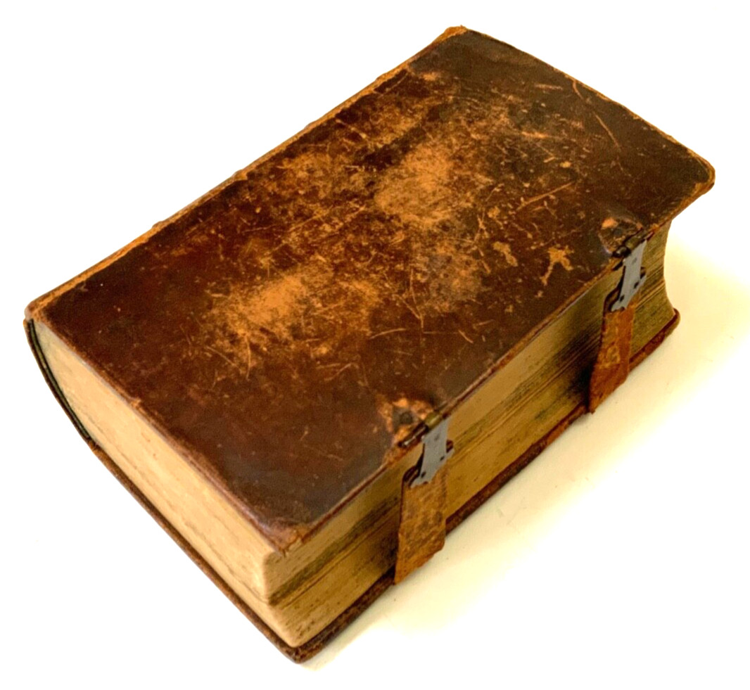 1835 ANTIQUE PA GERMAN Family BIBLE OLD TESTAMENT Leather Clasps- Philadelphia