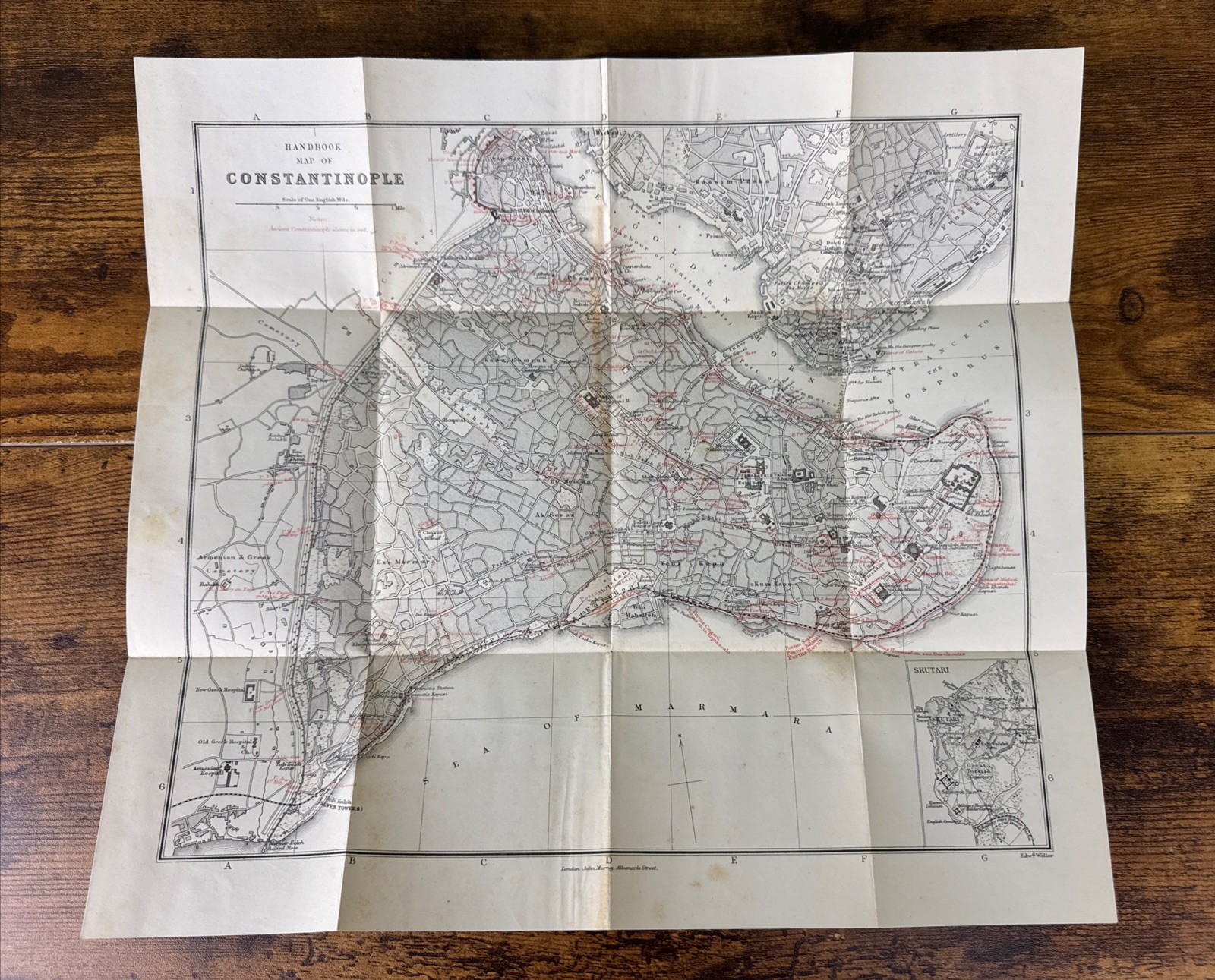 MURRAYS HAND-BOOK FOR CONSTANTINOPLE, BRUSA & THE TROAD 1905~W TRAVEL MANUSCRIPT