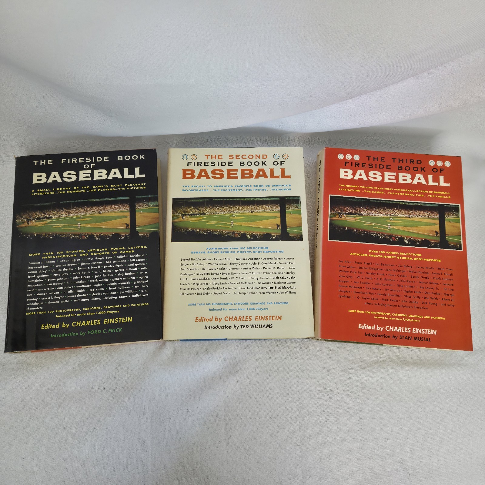 Boxed Set Fireside Book of Baseball 3 Volumes W Dust Jackets Charles Einstein