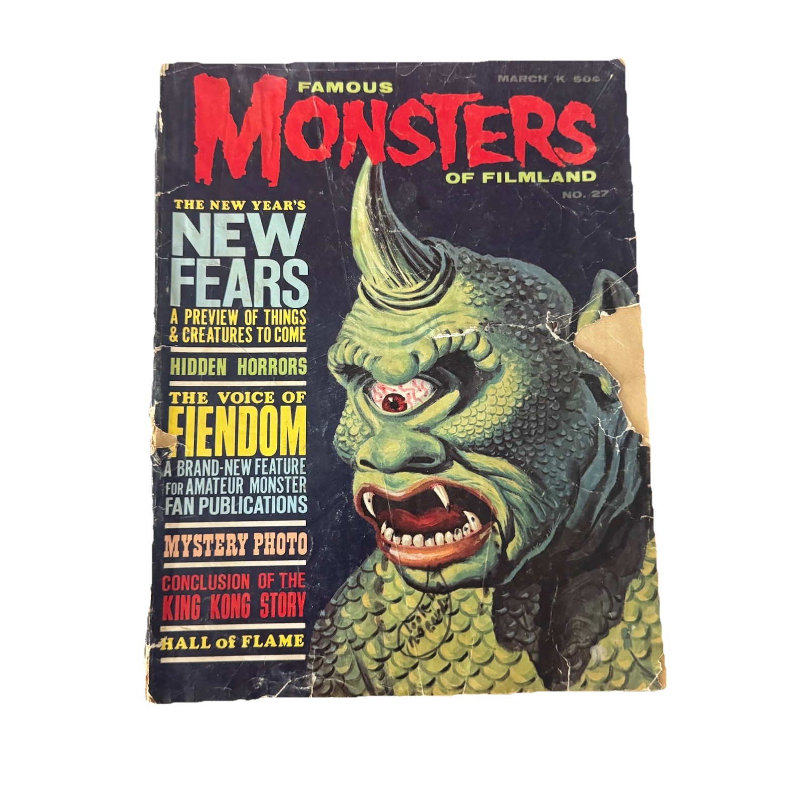 ORG 1964 Famous Monsters of Filmland-March-Green Monster-Horror Magazine