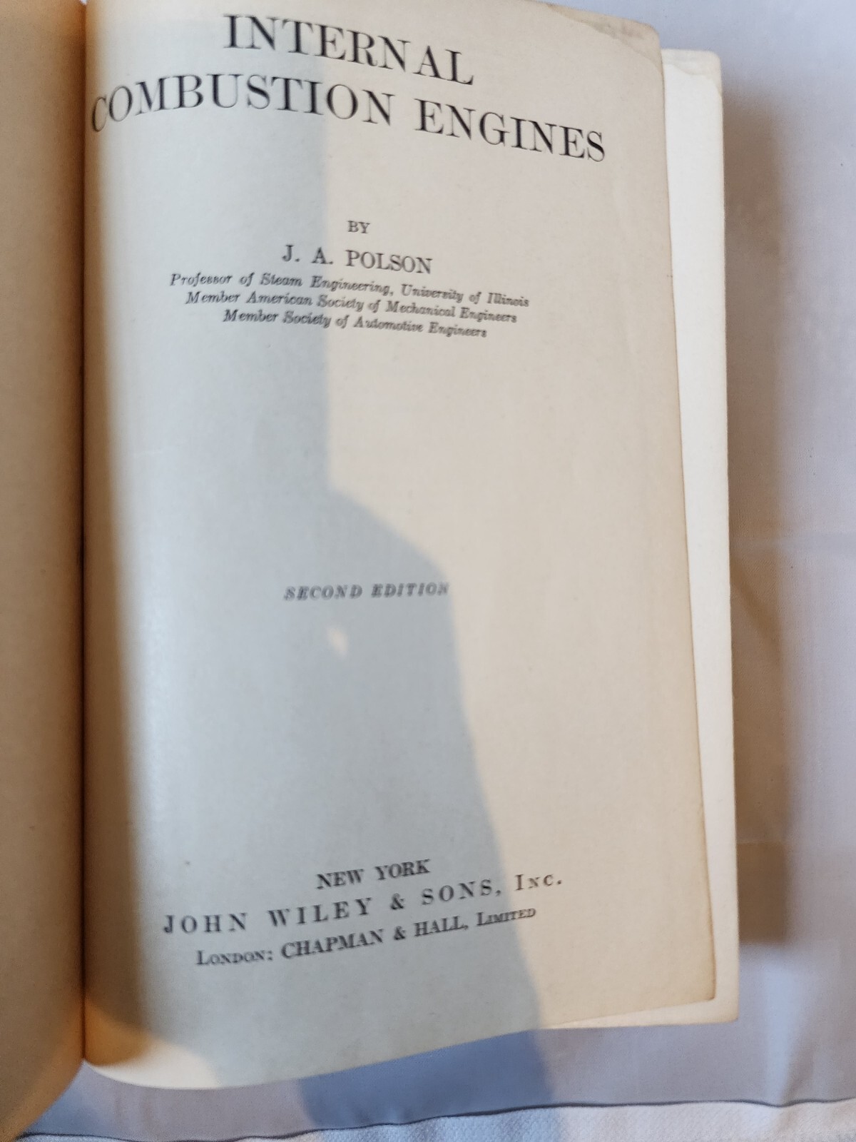 Polson – INTERNAL COMBUSTION ENGINES 2nd Edition – Wiley & Sons 6th Print 1942