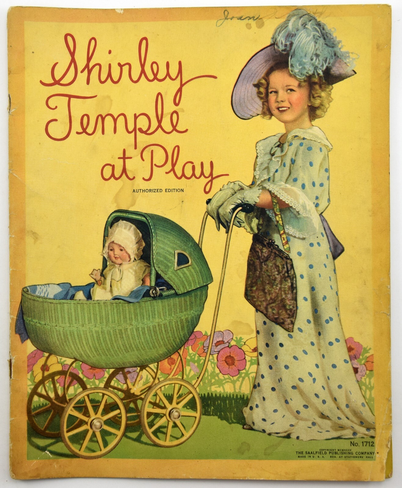 Shirley Temple At Play Softcover Book NO. 1712 Authorized Edition 1935