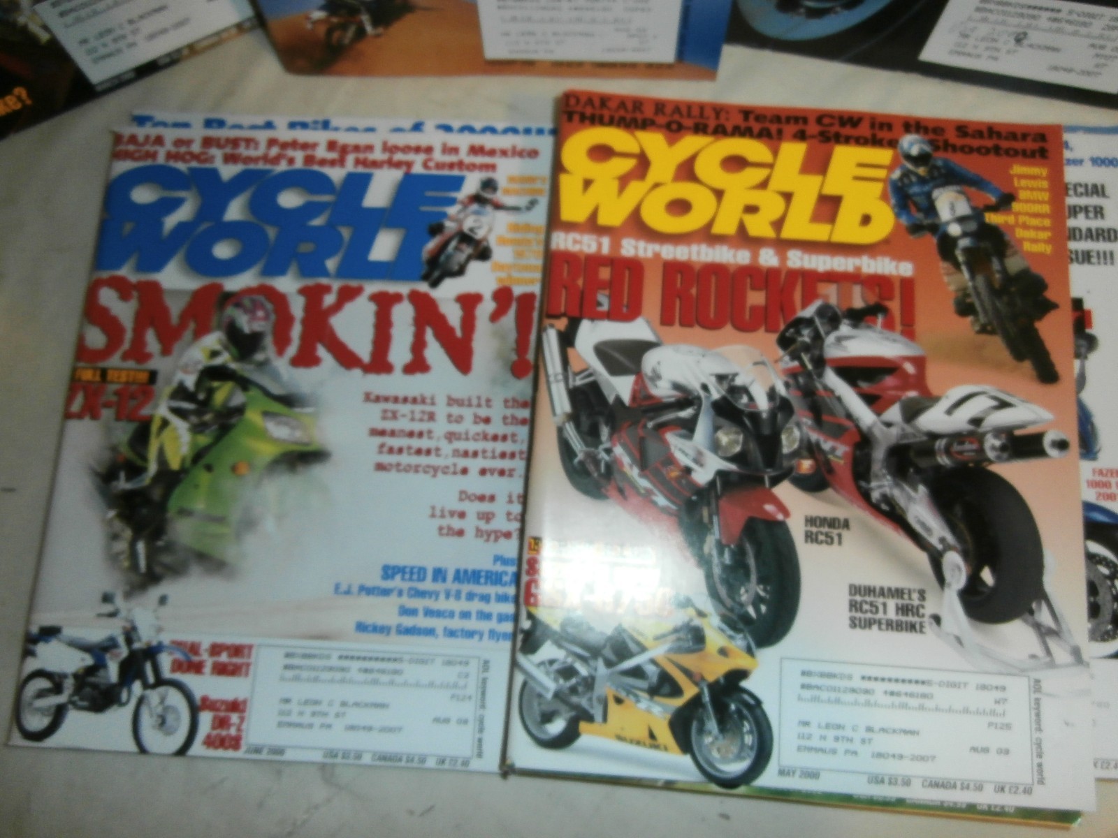 Full Year 2000 Cycle World Motorcycle Magazines Emmaus PA