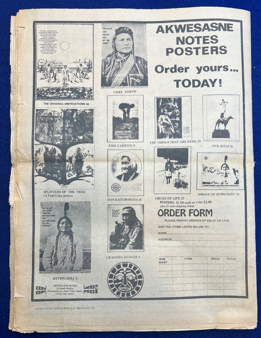 Akwesasne Notes Leonard Peltier Mohawk Native American Indian News Revolution