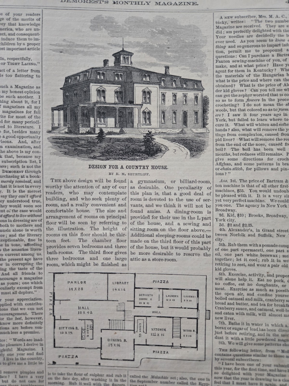 Demorest’s Monthly Magazine Dec 1868 FASHION LITERATURE ART & ADS