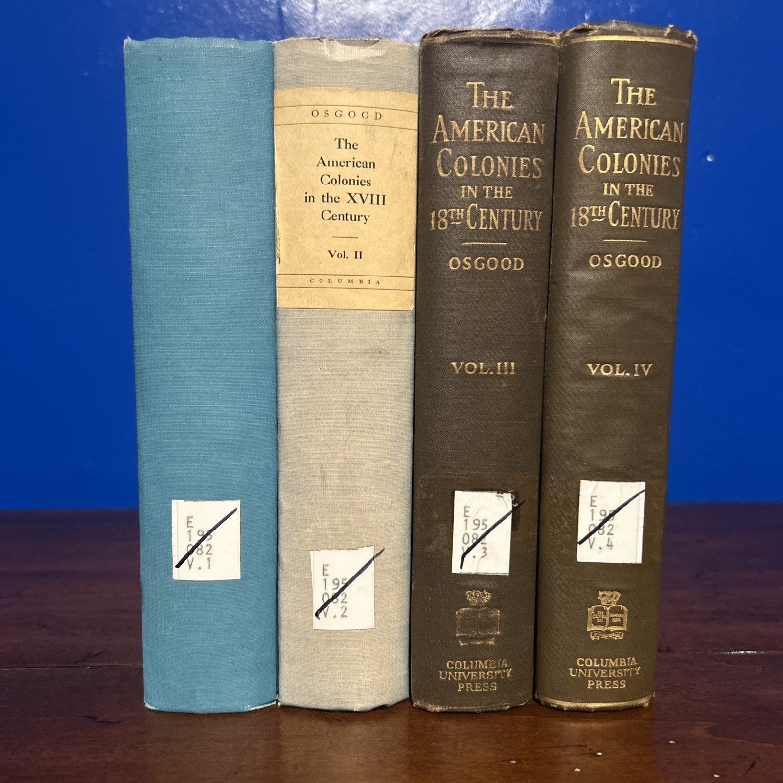 Rare Complete Set Herbert Osgood The American Colonies In The Eighteen Century