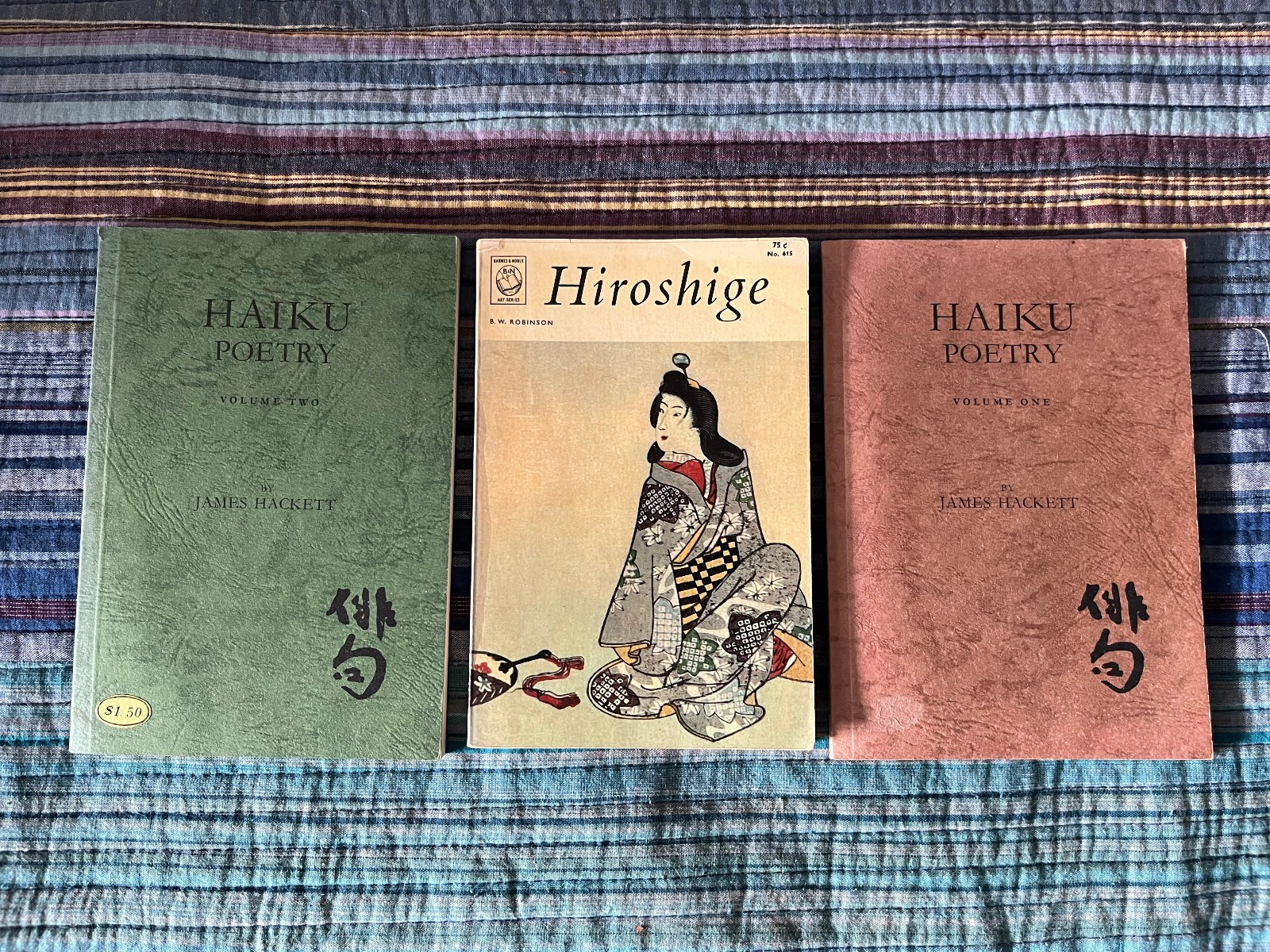 Haiku Poetry vol. 1 & 2 by James Hackett + Hiroshige -Barnes and Noble 1963 book