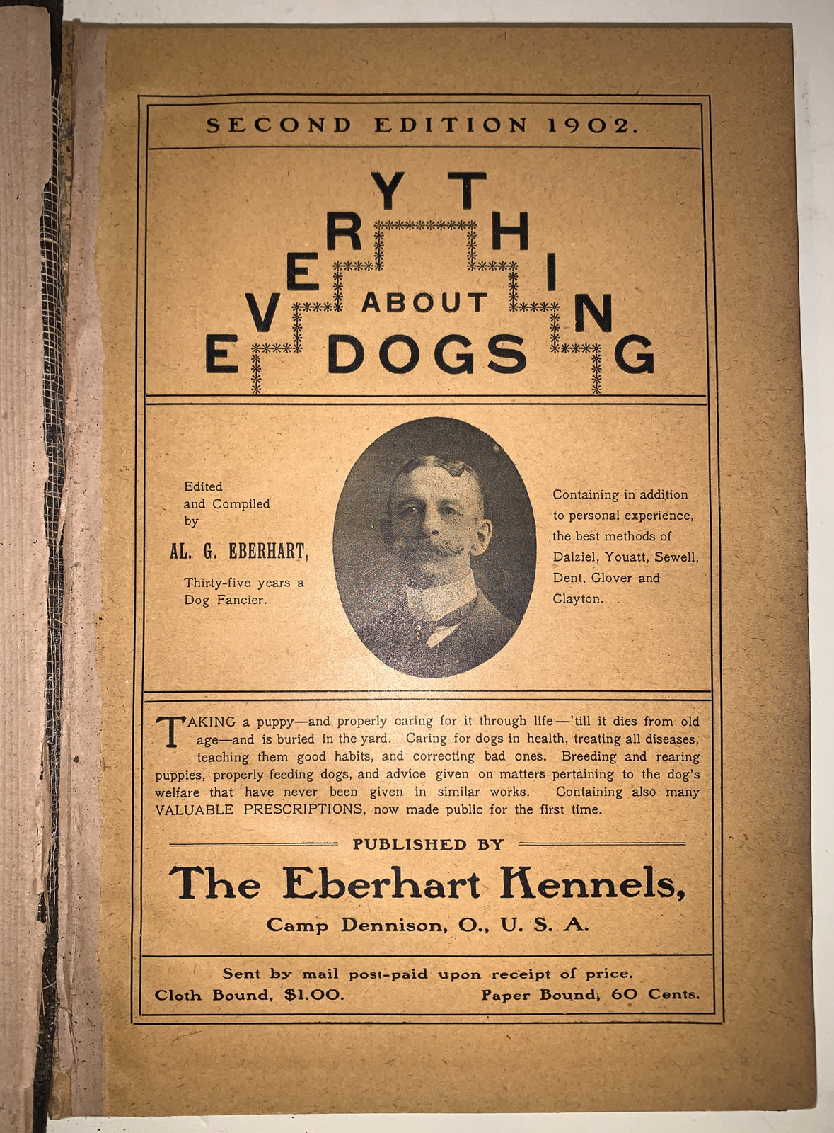 1902, EVERYTHING ABOUT DOGS, EBERHART, CANINE, DOG CARE