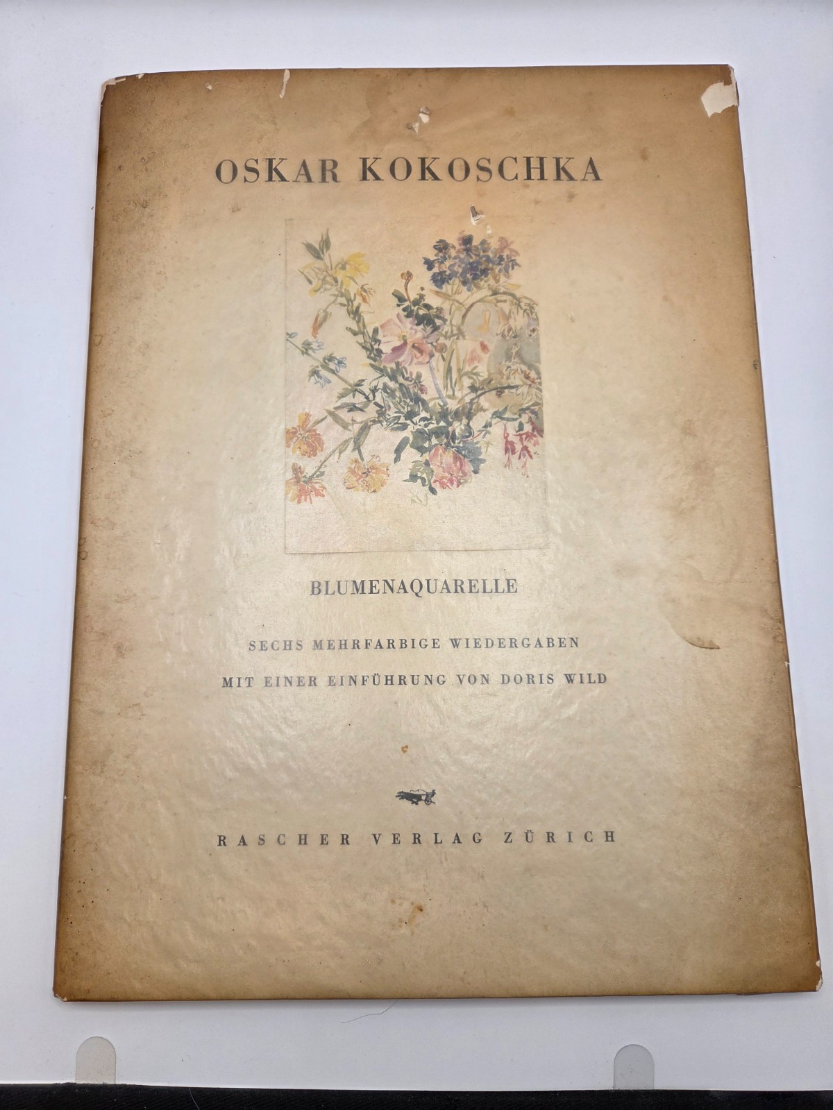 1948 Oskar Kokoschka BLUMENAQUARELLE Book Only Rascher Zürich (No Plates)