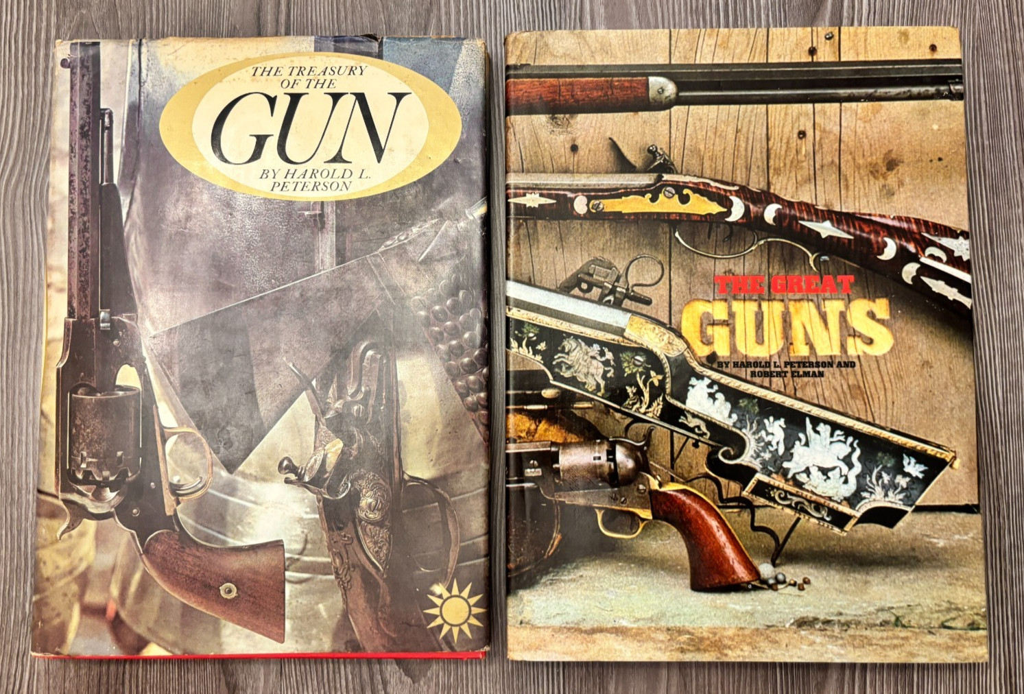 Harold L. Peterson Gun Books 2 Vtg Great Guns 1971 & Treasury 1962 Book HC