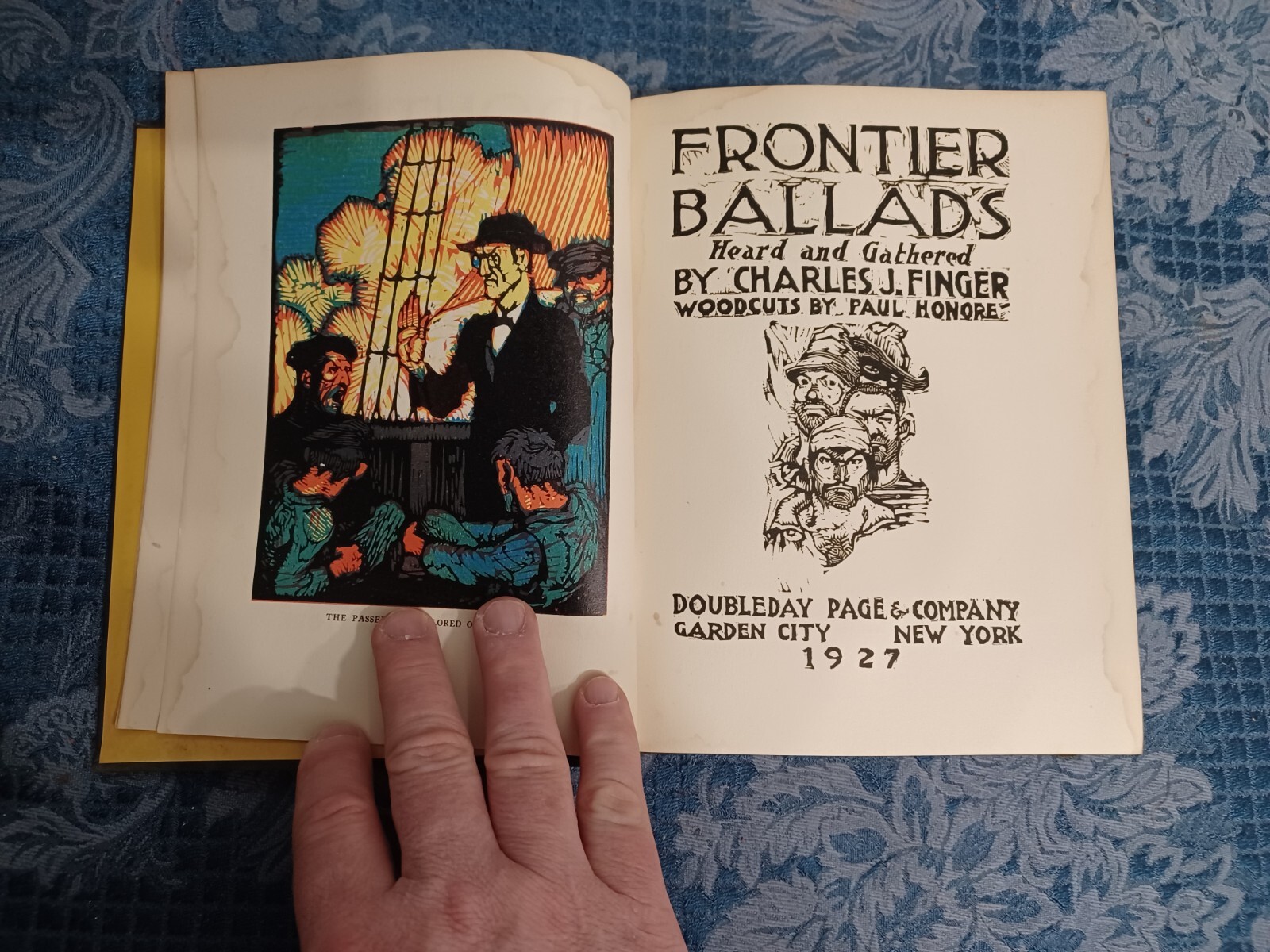 Charles J Finger / Frontier Ballads 1st Edition 1927 Americana