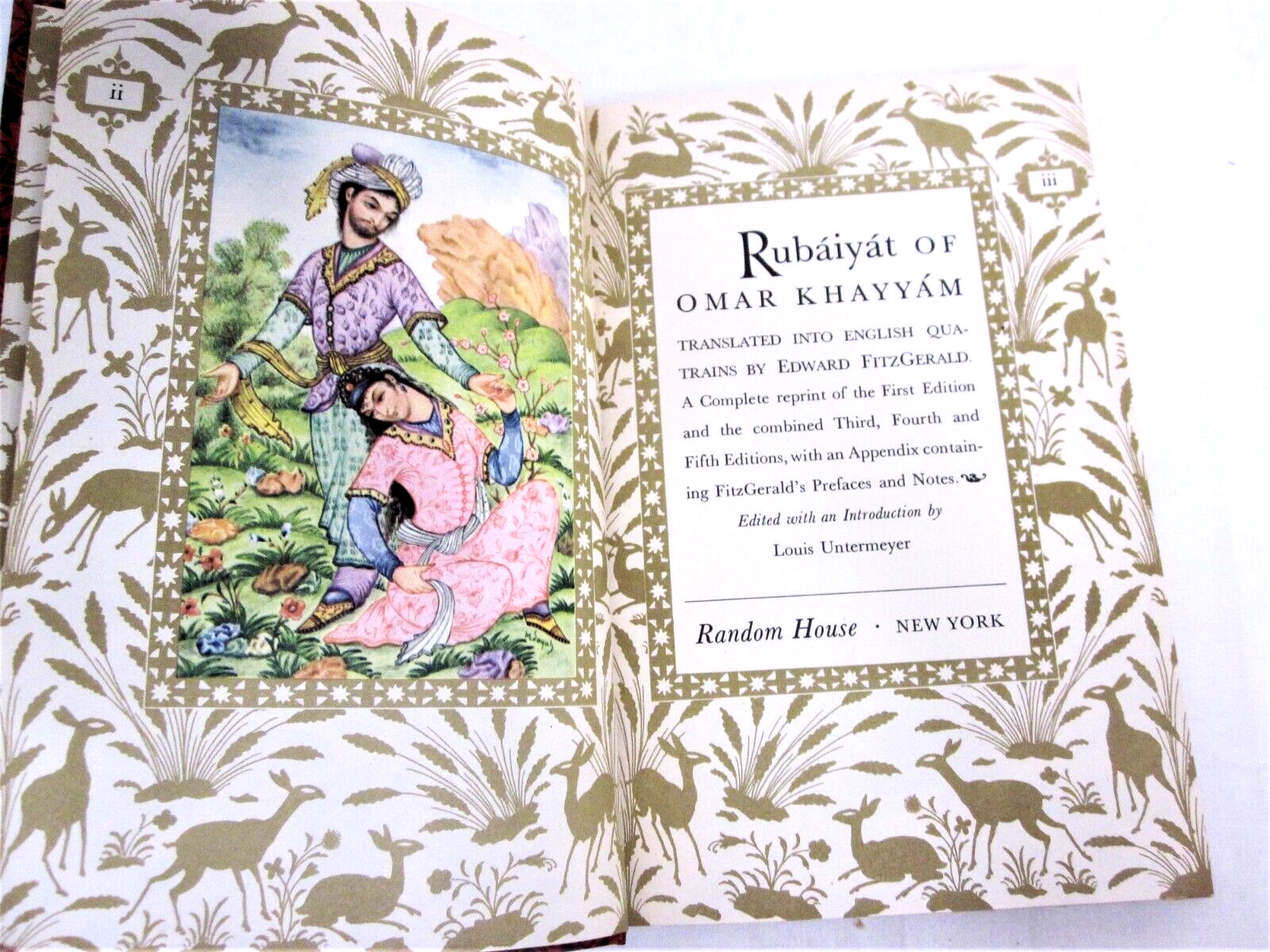1947 Rubaiyat of Omar Khayyam Hardcover Book Random House w/ Sleeve- 149 pages