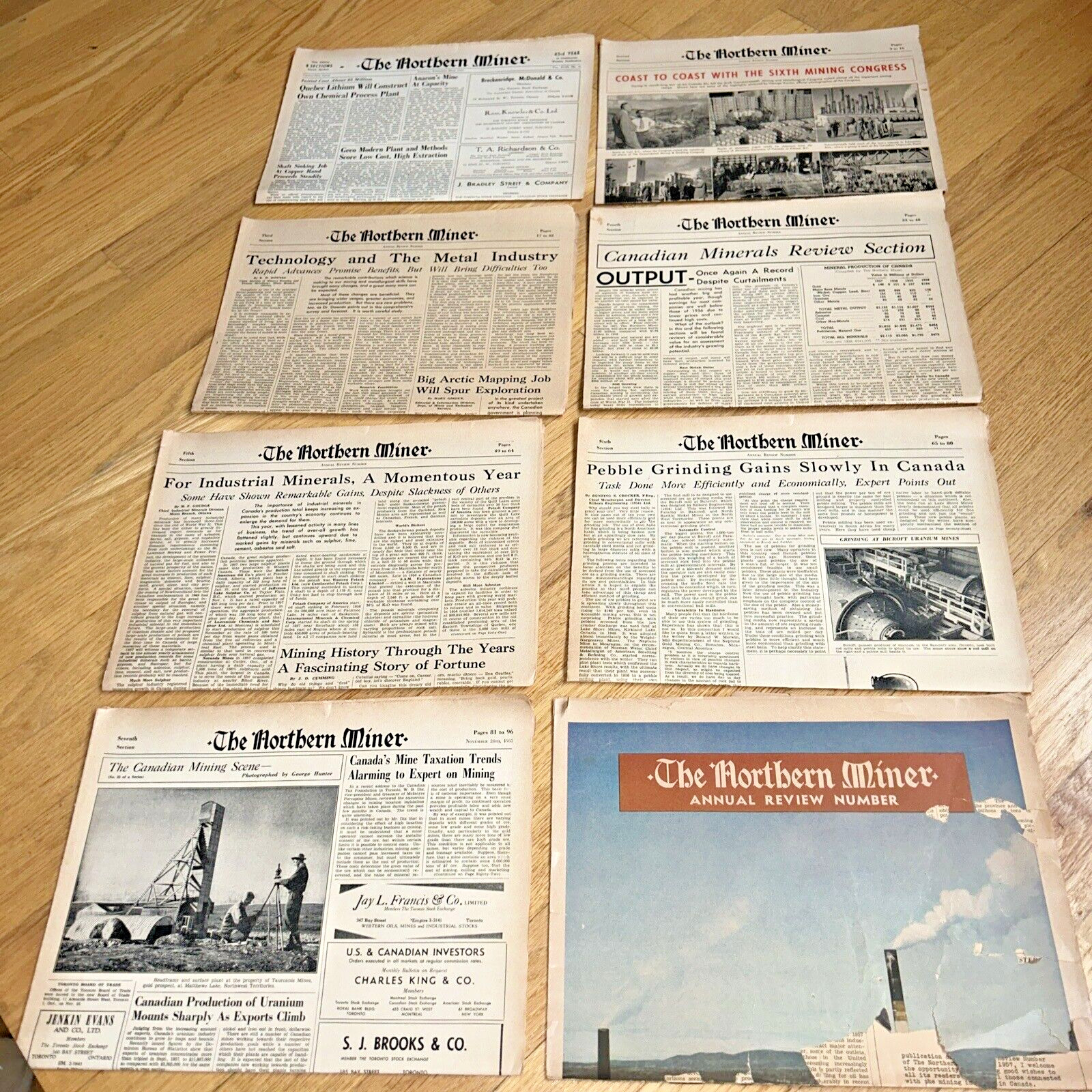 Nov 28 1957 THE NORTHERN MINER – Canadian Mining Industry ANNUAL REVIEW 96 pages