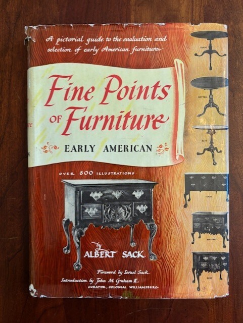 SIGNED Fine Points of Furniture Early American by Albert Sack, HCDJ 1950, 1st ed