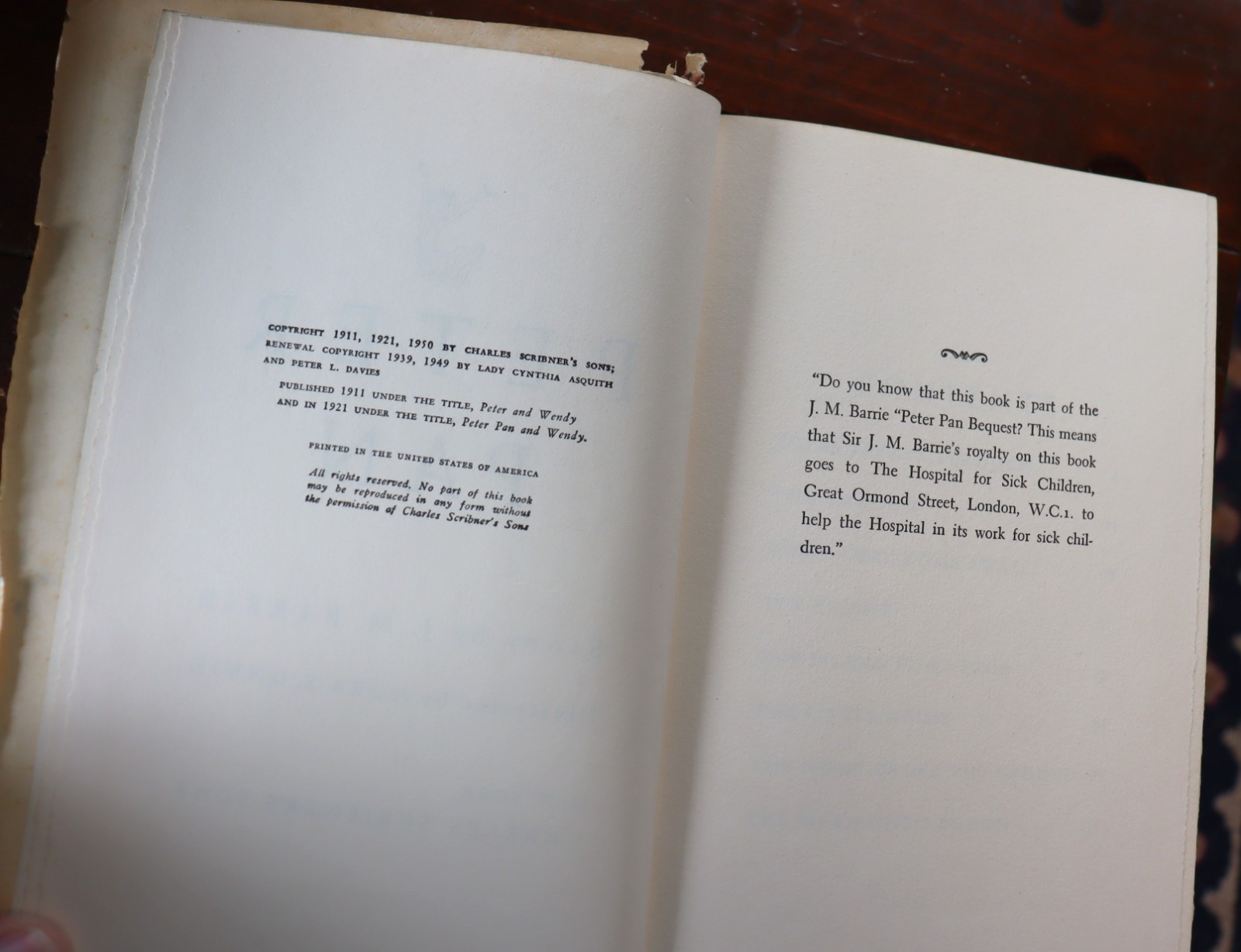 Peter Pan Charles Scribner 1949 R