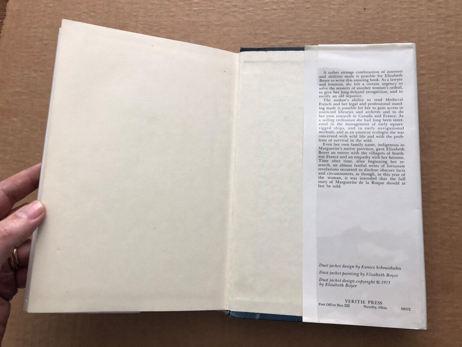 Vintage 1975 MARGUERITE de la ROQUE Story of Survival Book Elizabeth Boyer