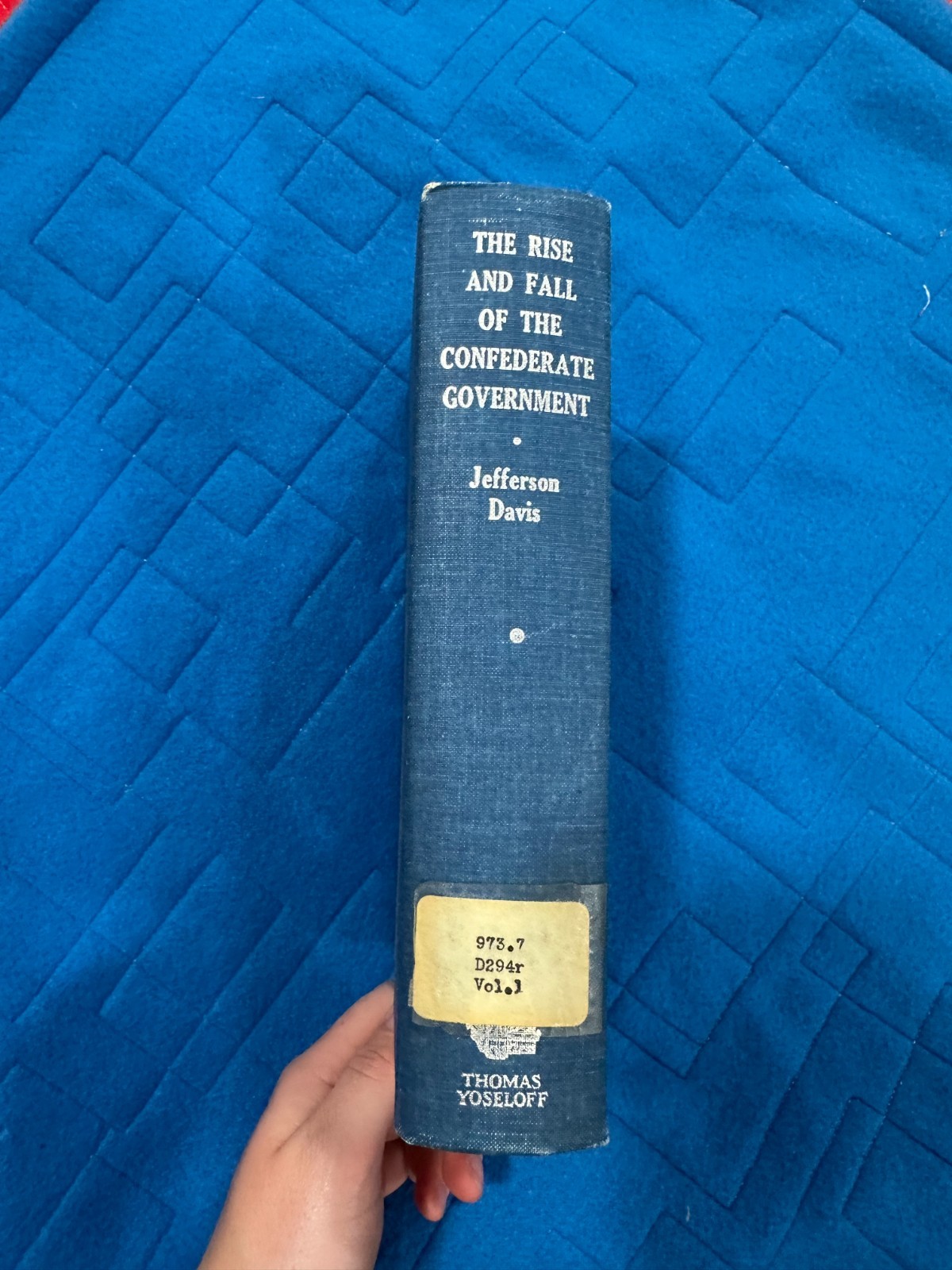 1958 „THE RISE AND FALL OF THE CONFEDERATE GOVERNMENT“ by Jefferson Davis Vol 1