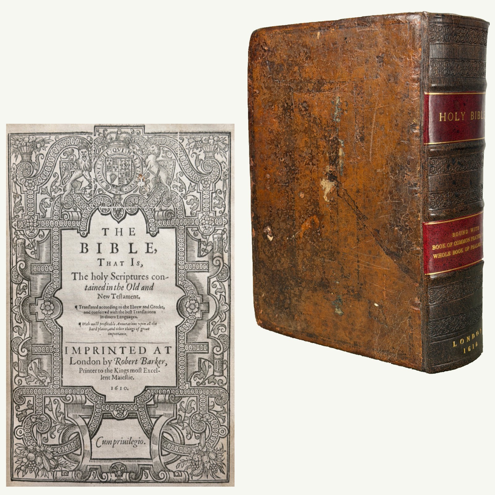 1610 Folio Illustrated Geneva Bible with Adam and Eve Engraving Breeches