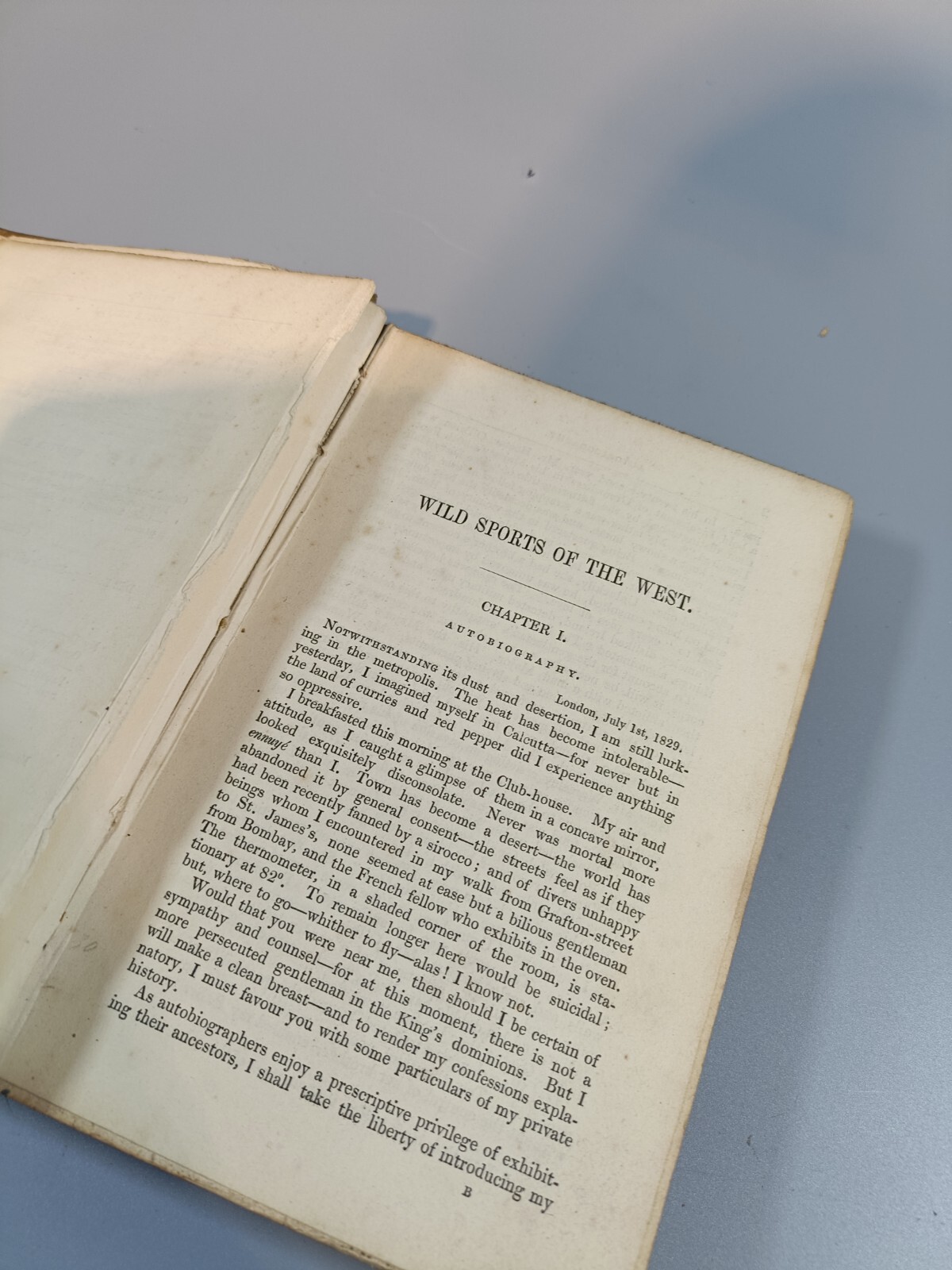 Wild Sports of the West New Edition 1850 Maxwell Antique Book for Restoration