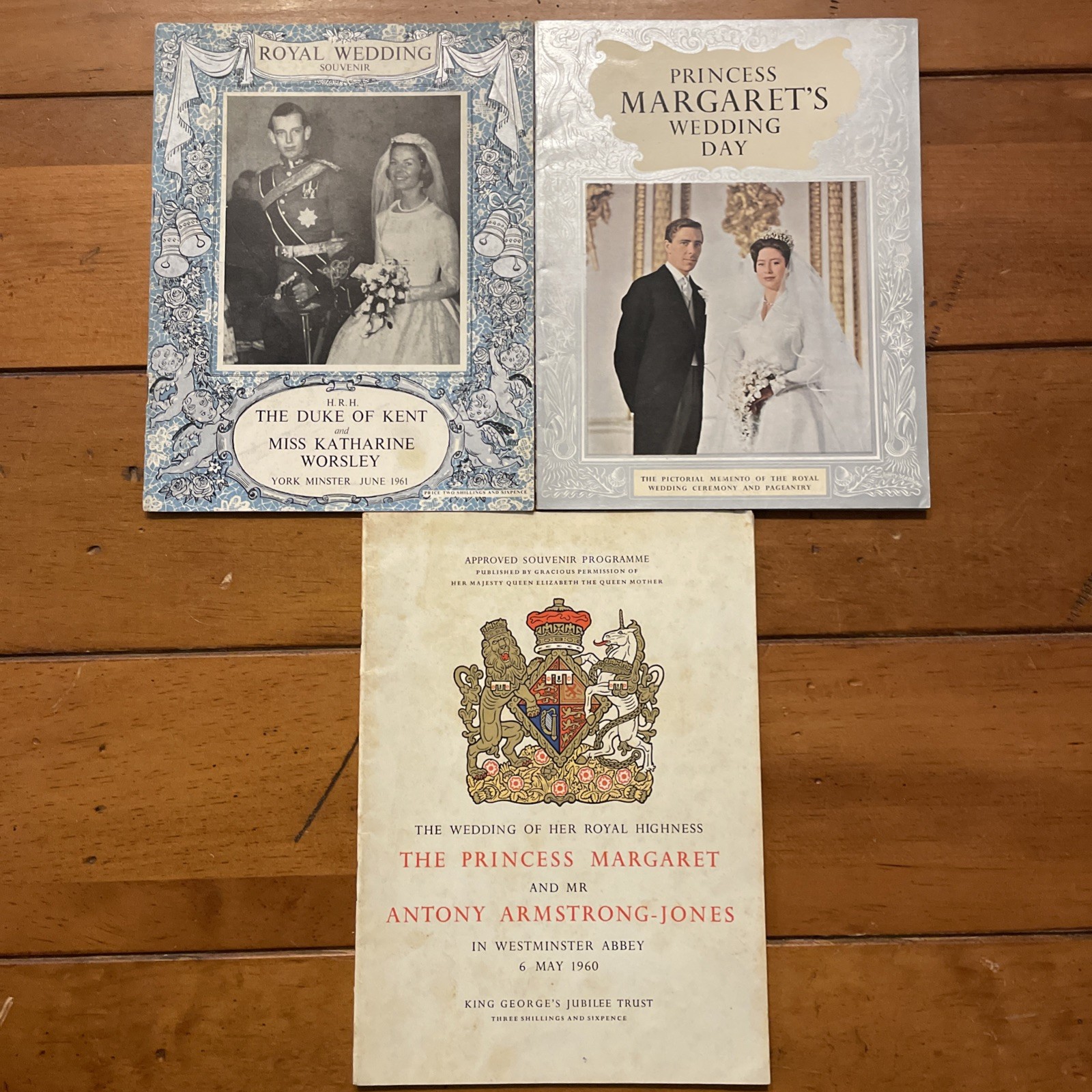 Lot of 3 Princess Margaret’s Wedding Day Royal Wedding Duke of Kent Souvenir