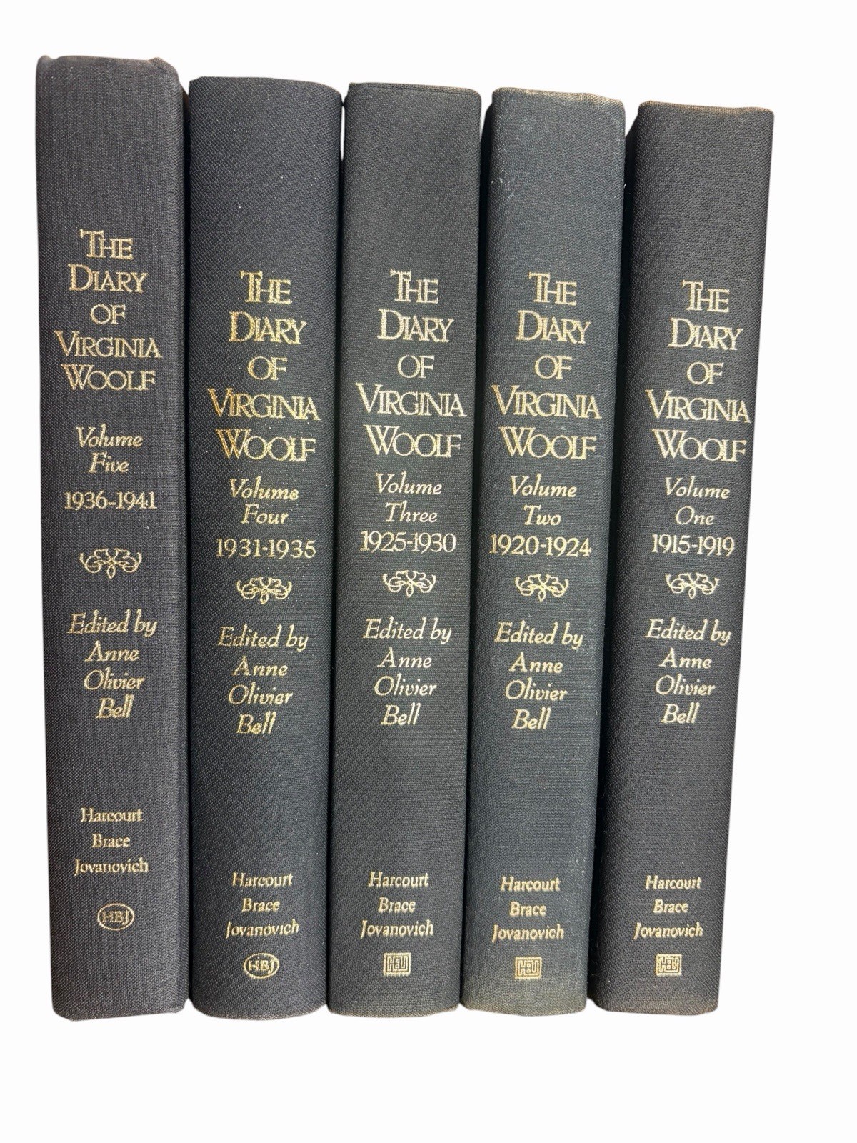 NF Virginia Woolf Diary Complete 5 Volume Set 1st American Editions HCDJ 1977
