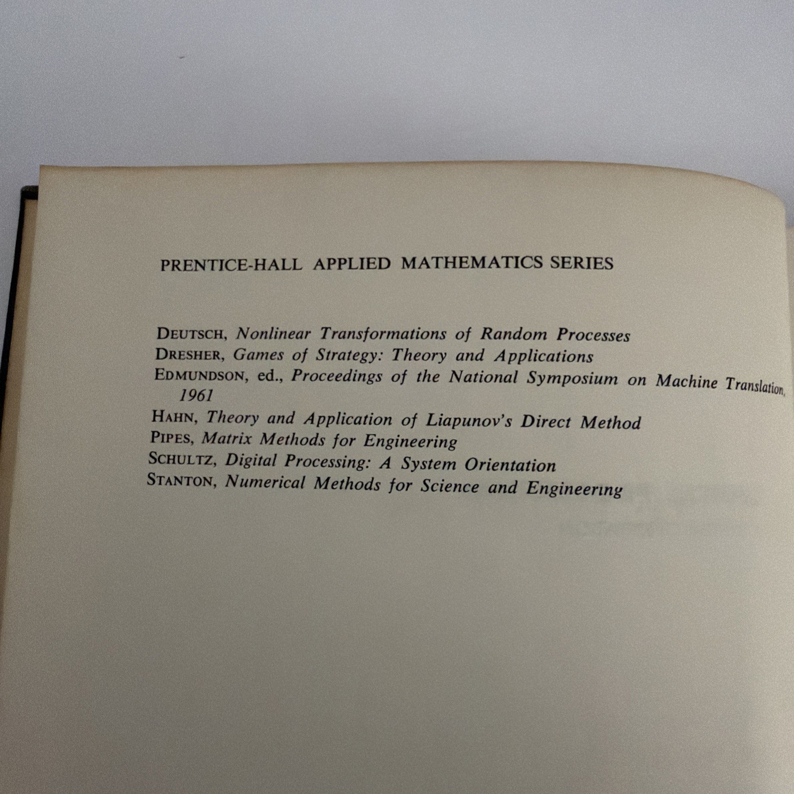 Louise Schultz Digital Processing: A System Orientation 1967 Prentice Hall HC