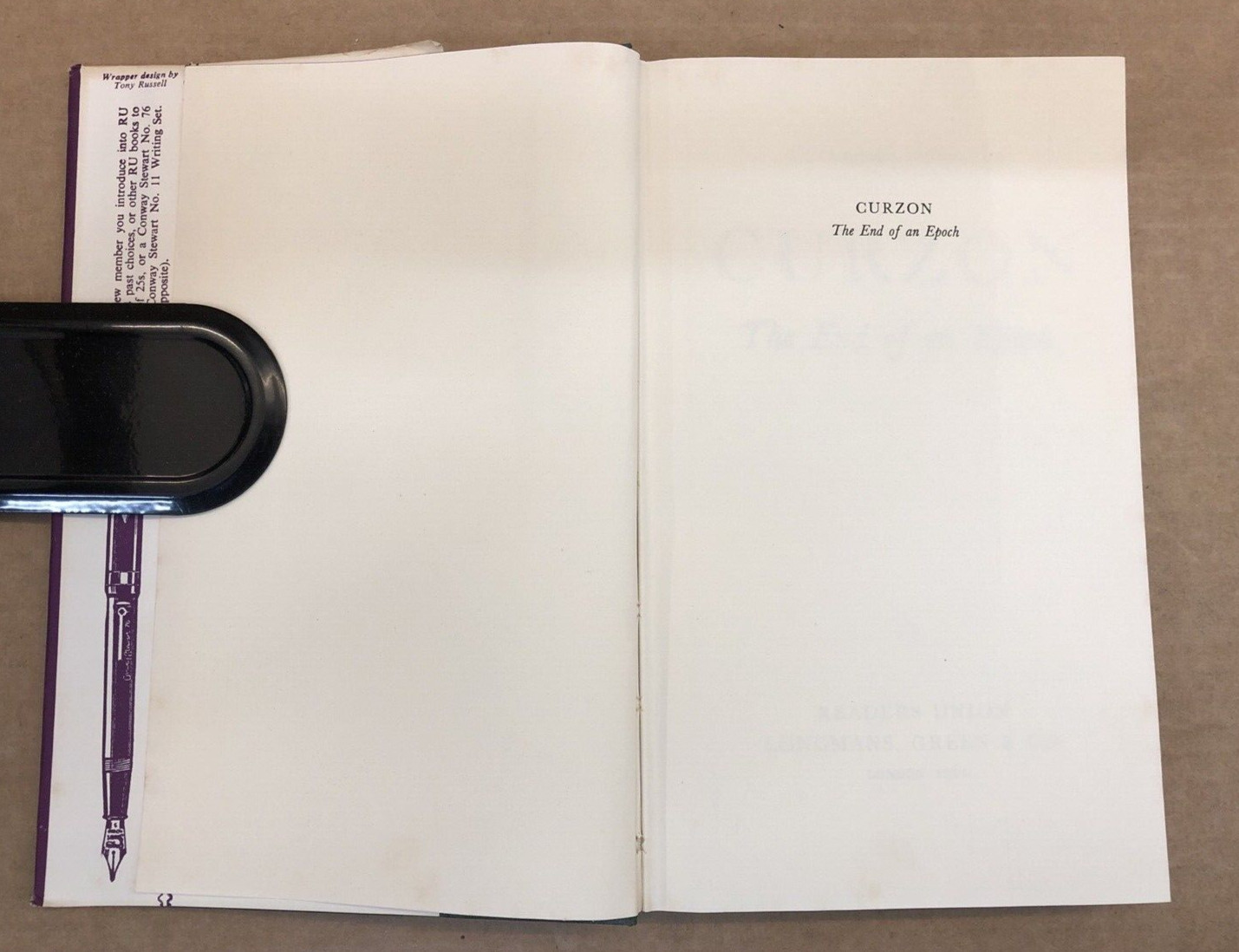 CURZON – Leonard Mosley – Hardback / Dust Jacket – 1961 1st Edition