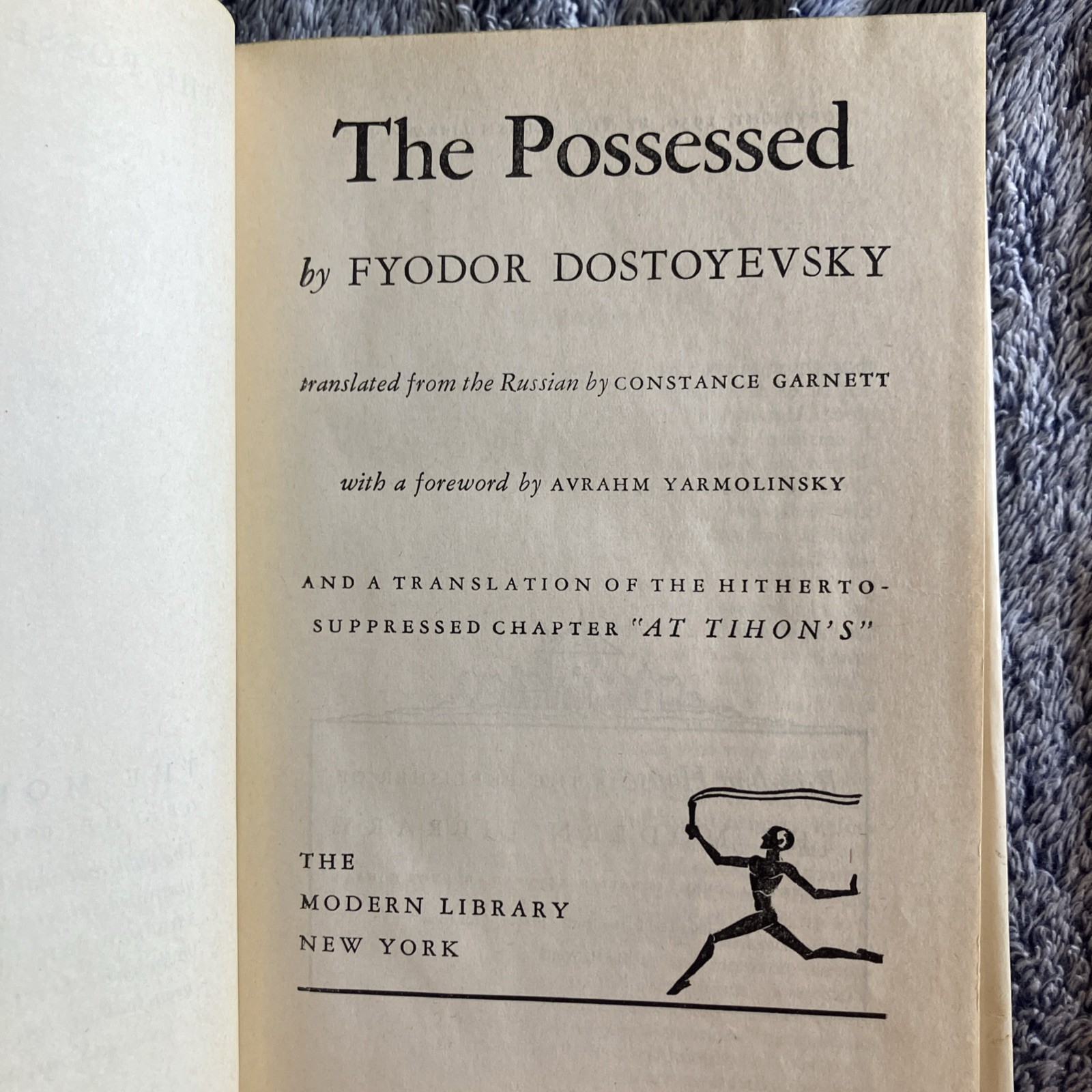 The Possessed Fyodor Dostoyevsky 1930 Modern Library Unabridged Hardcover DJ