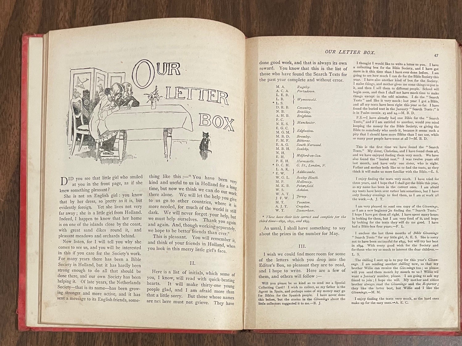 Rare 1894 British & Foreigh Bible Society Bible Society Gleanings for the Young