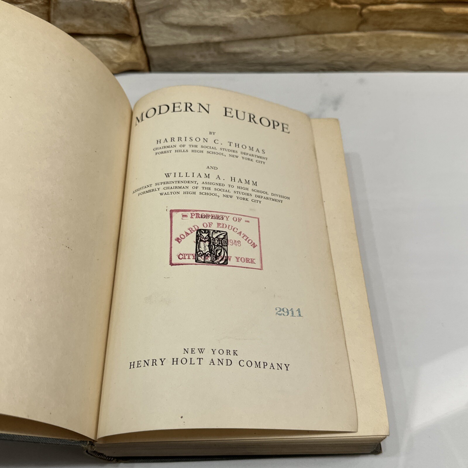 MODERN EUROPE BY HARRISON C. THOMAS And William A. HAMM 1947 Revised Edition