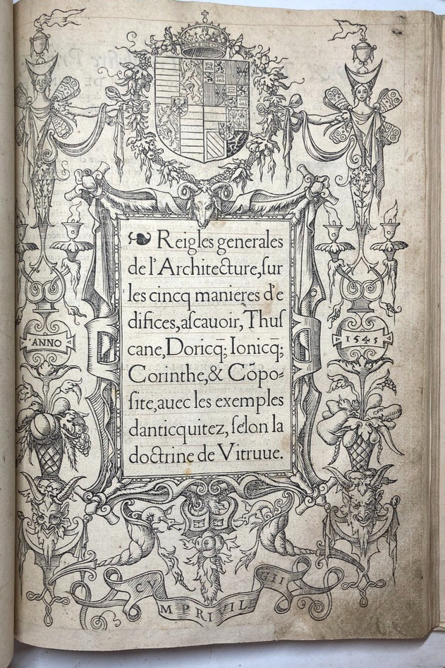 1545 SERLIO Architecture Books I-II 1st Ed Book IV Renaissance Folio Woodcuts