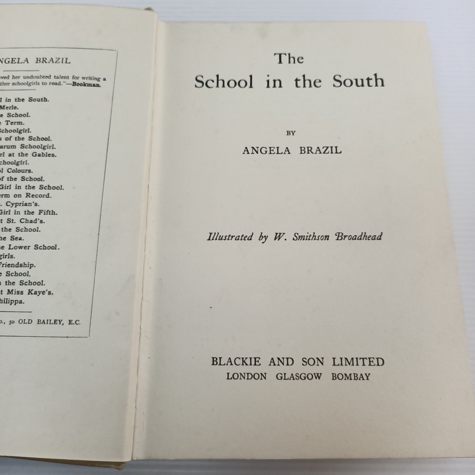 Angela Brazil The school In The South Vintage Children’s Fiction Hardcover Book