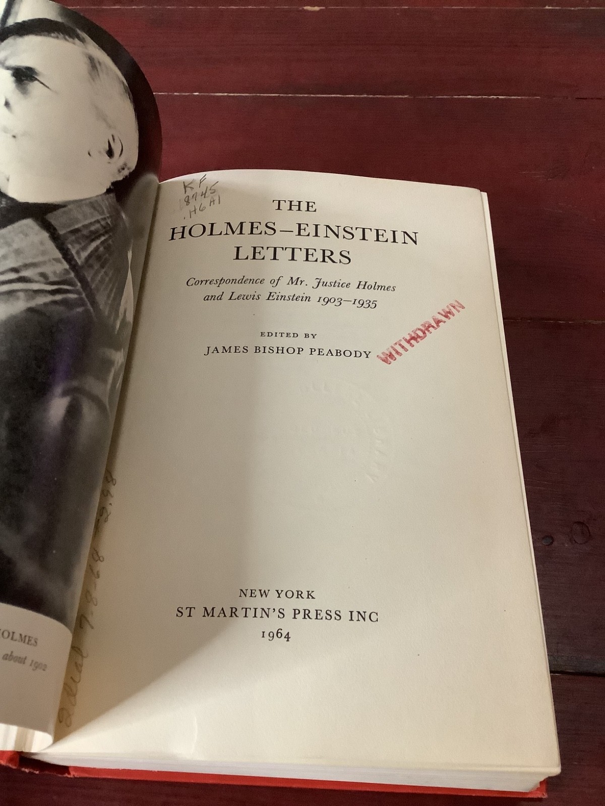 The Holmes-Einstein Letters. Peabody, James Bishop. 1964 HC, X-Library