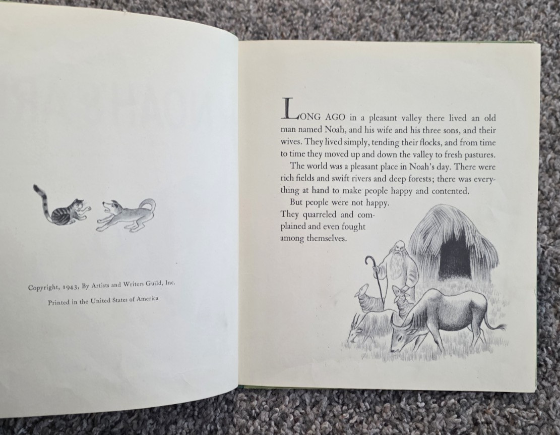Noah’s Ark told by Jane Werner illus. Tibor Gergely 1943 vintage children’s book