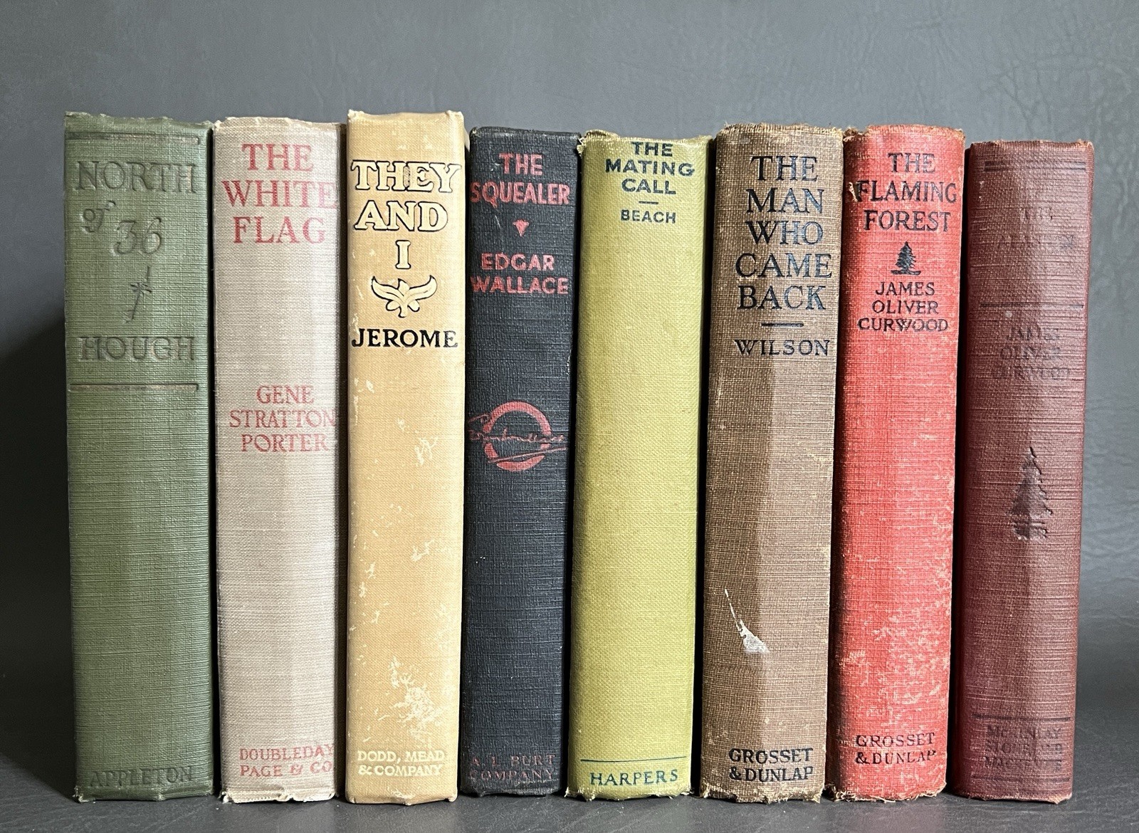 Vintage Antique Book Lot James Oliver Curwood Gene Stratton Porter Alaskan