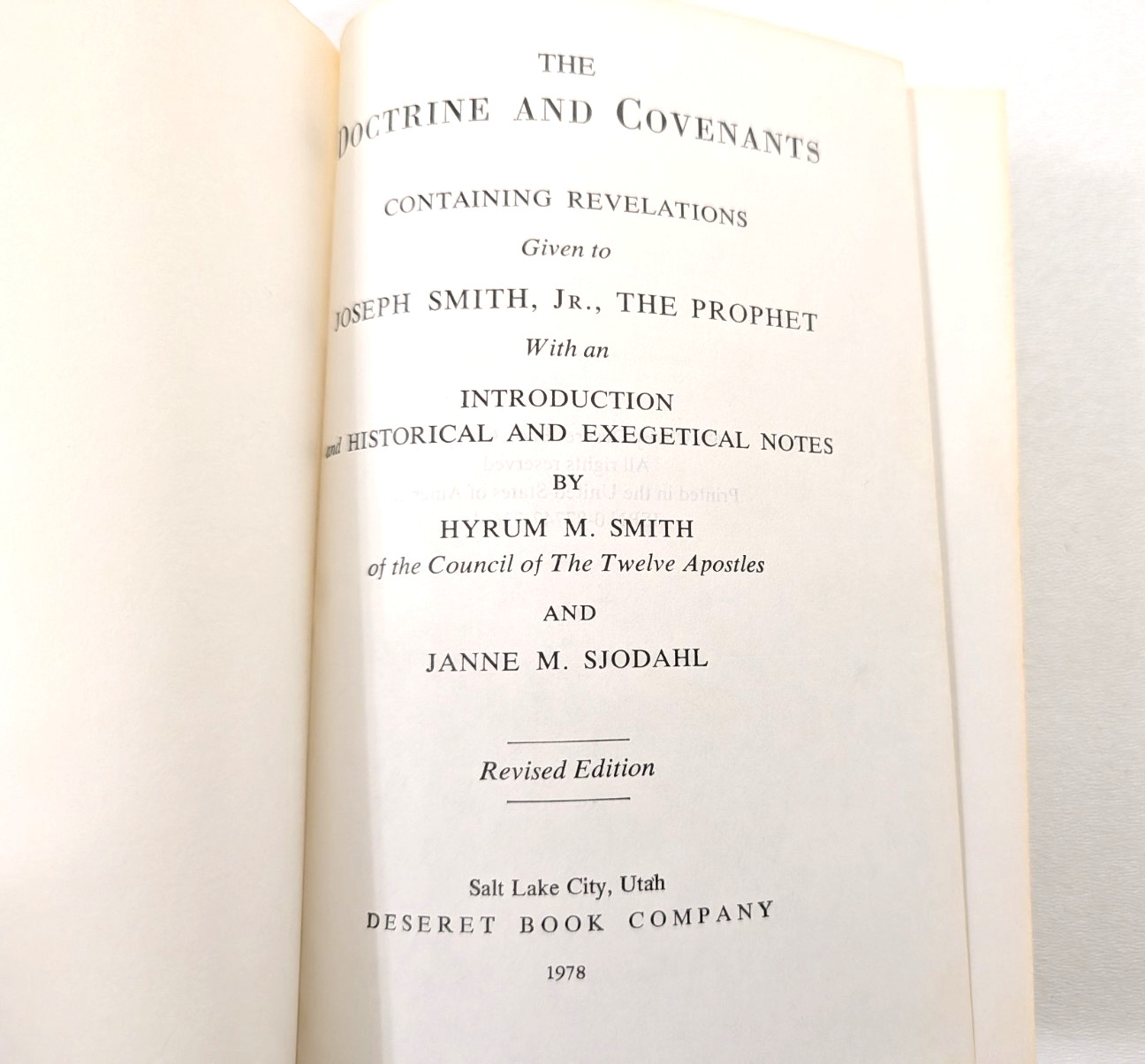 Doctrine And Covenants Commentary (Smith Sjodahl, 1978 Deseret Hardover)