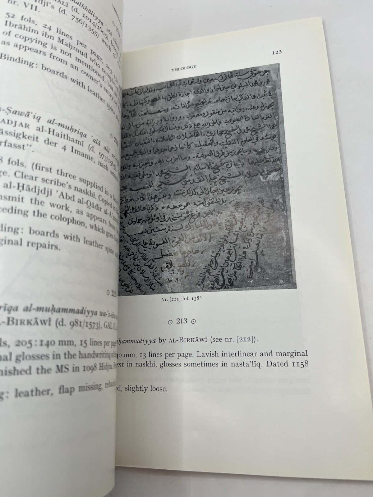 ARABIC MANUSCRIPTS ~ Descriptive Catalogue, E.J. Brill, price list Islam Arab