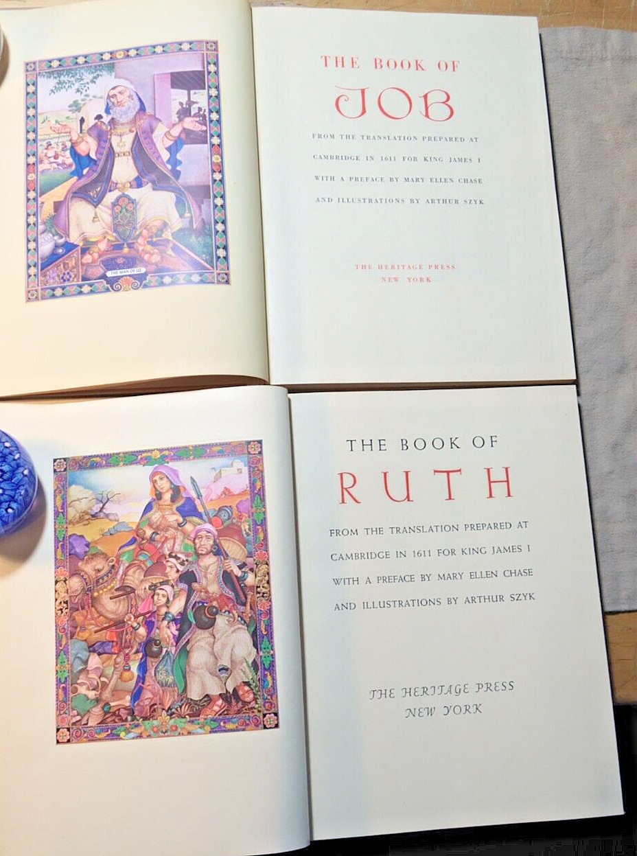 BOOK OF JOB & BOOK OF RUTH both w/slip case – ARTHUR SZYK illustrated 1946-1947