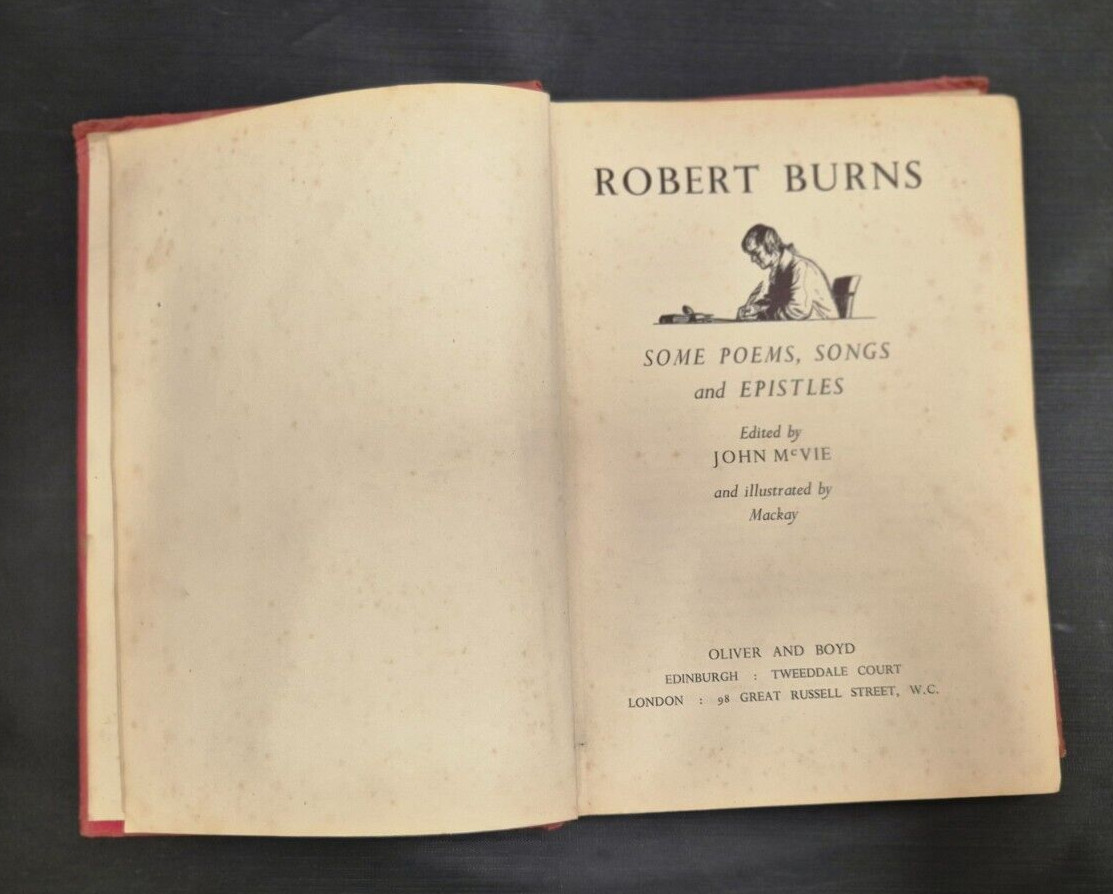 Robert Burns Some Poems, Songs, and Epistles John McVie (Ed) Hardback 1951 1st
